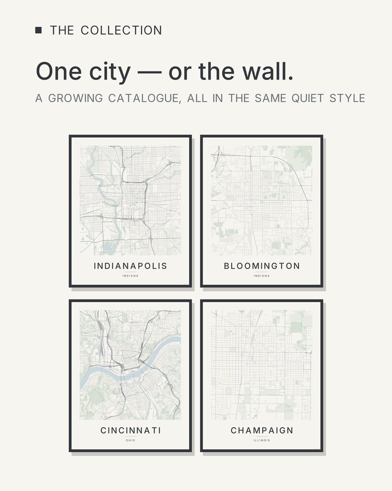 Indianapolis map wall art — Listing image 07 — gallerywall
