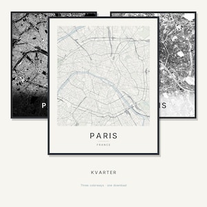 Stampa della mappa di Parigi, poster di Parigi, arte murale moderna, mappa minimalista della città, Francia stampabile, download digitale, regalo per l'inaugurazione della casa