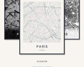 Paris Map Print, Paris Poster, Modern Wall Art, Minimalist City Map, France Printable, Digital Download, Housewarming Gift