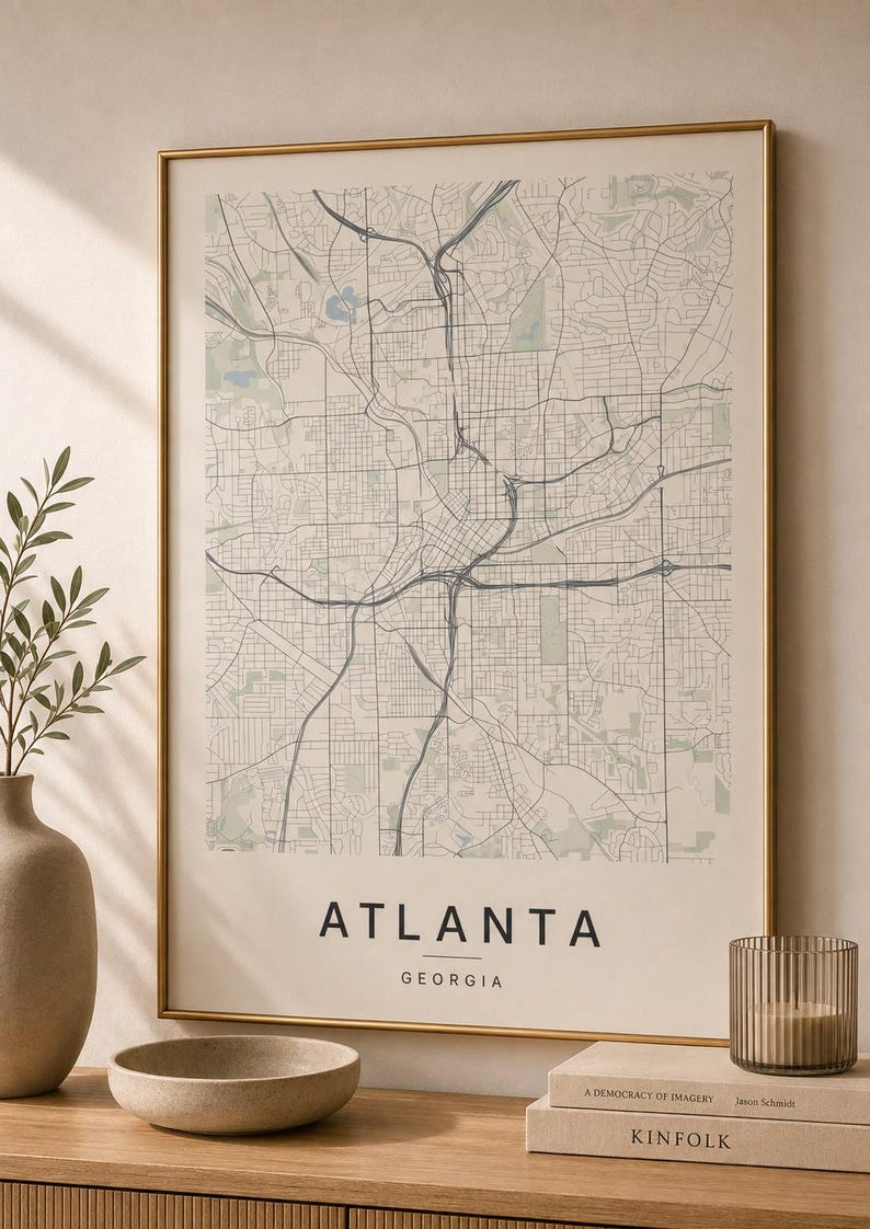 Atlanta map wall art — Listing image 03 — flat