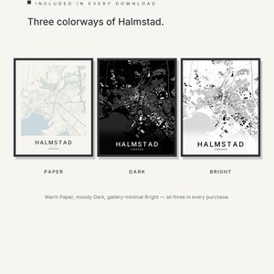 Halmstad Map Print, Wall Art, Printable, Digital Download, Minimalist City Map Poster, Scandi, Housewarming Gift image 2