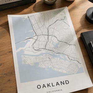 Oakland map wall art — Listing image 06 — sizes
