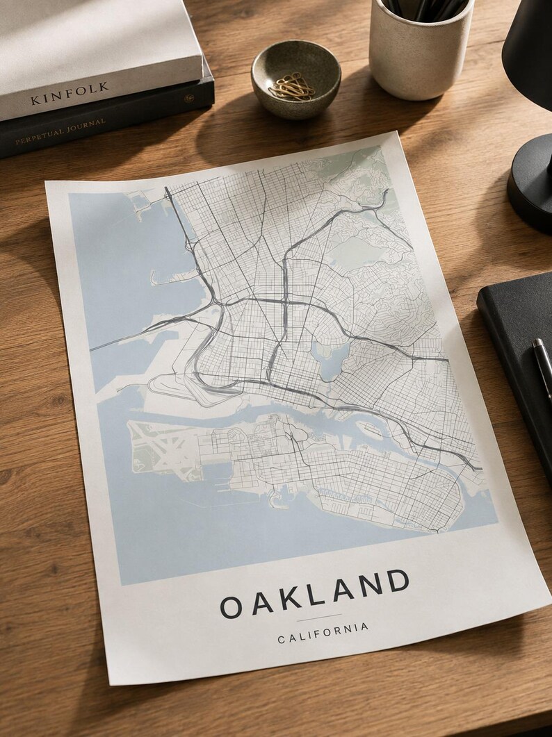 Oakland map wall art — Listing image 06 — sizes