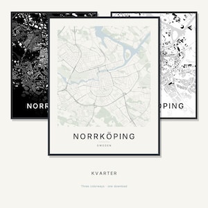 Norrköping Map Print, Norrköping Poster, Scandinavian Wall Art, Minimalist City Map, Sweden Printable, Digital Download, Housewarming Gift