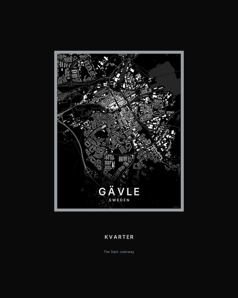 Gavle Map Print, Wall Art, Printable, Digital Download, Minimalist City Map Poster, Scandi, Housewarming Gift image 8