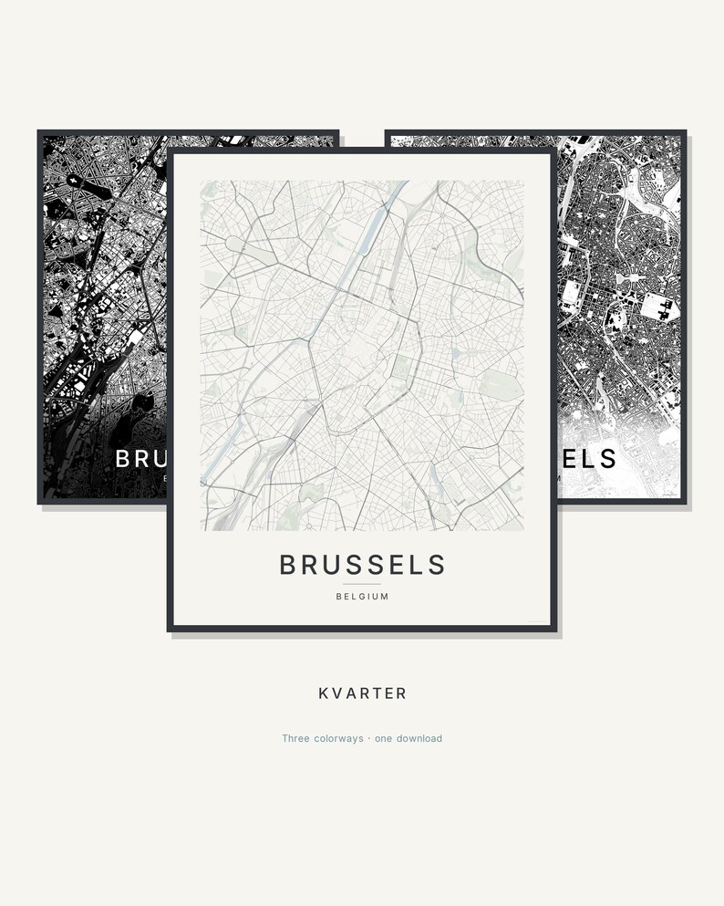 Brussels map wall art — Listing image 01 — hero