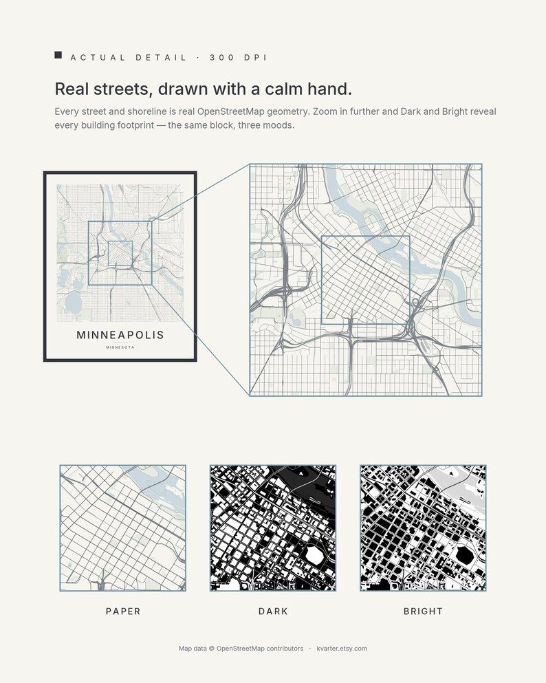 Minneapolis map wall art — Listing image 07 — gallerywall