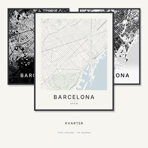 Barcelona Map Print, Barcelona Poster, Modern Wall Art, Minimalist City Map, Spain Printable, Digital Download, Housewarming Gift