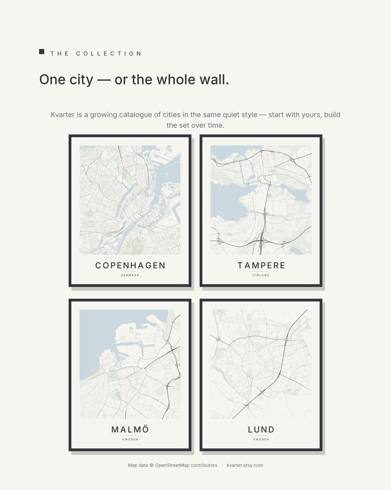 Copenhagen Map Print, Wall Art, Printable, Digital Download, City Map Poster, Scandi Decor, Housewarming Gift image 8
