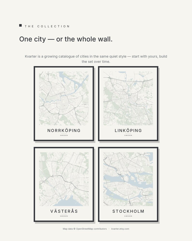 Norrköping map wall art — Listing image 07 — gallerywall