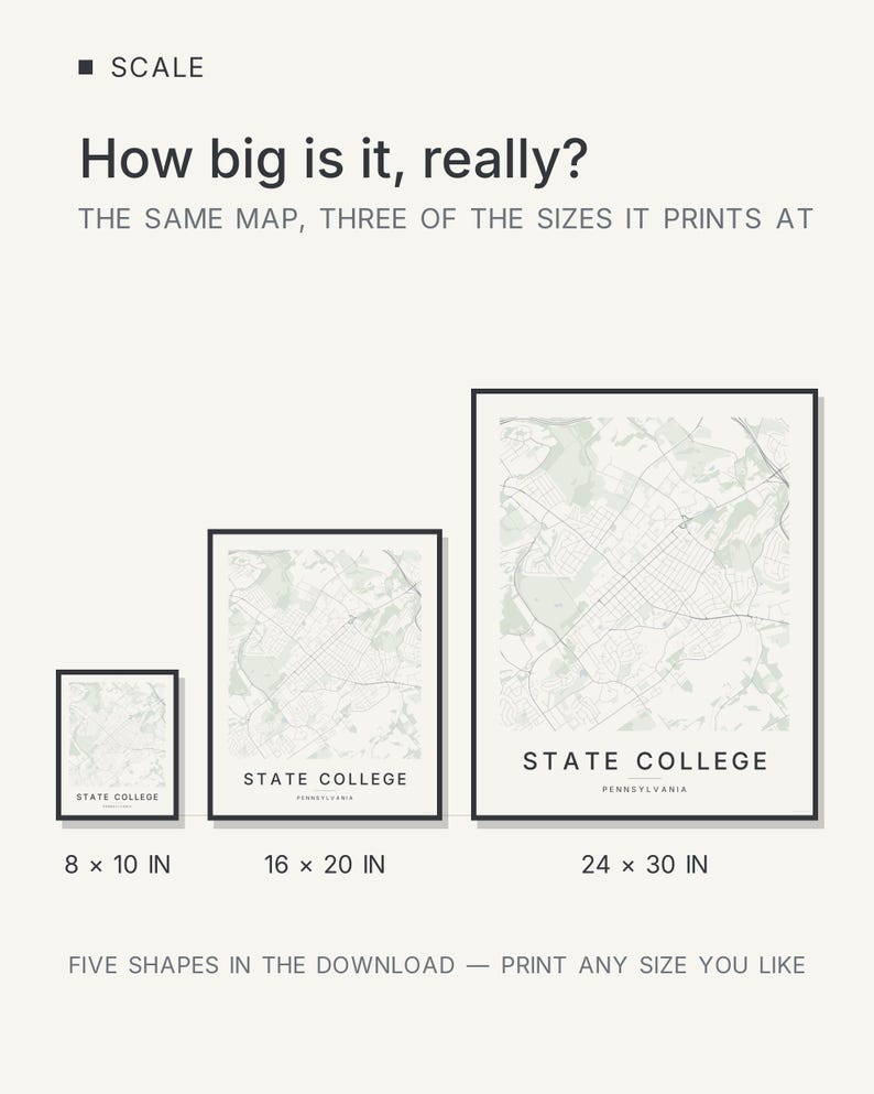 State College map wall art — Listing image 08 — hero dark