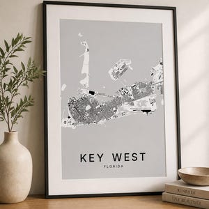 Key West map wall art — Photo of the poster in an interior