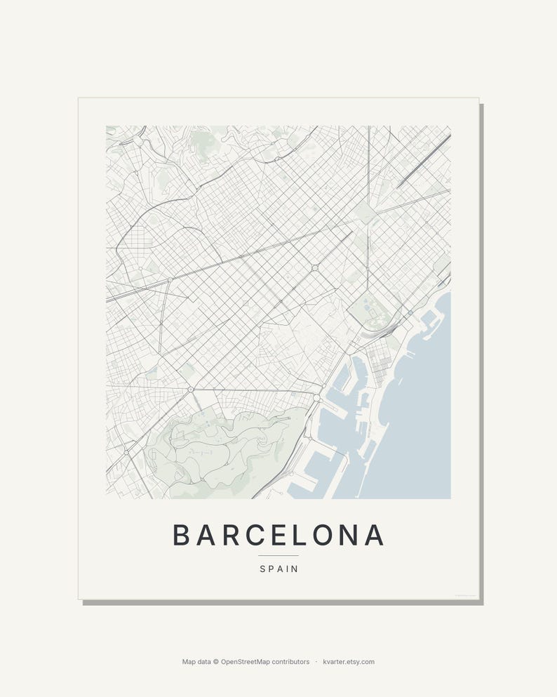 Barcelona map wall art — Listing image 03 — flat