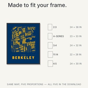Berkeley map wall art — Listing image 08 — sizes