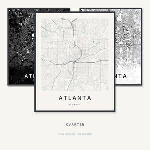 Atlanta Map Print, Atlanta Poster, Modern Wall Art, Minimalist City Map, United States Printable, Digital Download, Housewarming Gift
