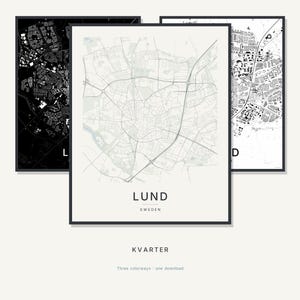 Lund Map Print, Lund Poster, Scandinavian Wall Art, Minimalist City Map, Sweden Printable, Digital Download, Housewarming Gift