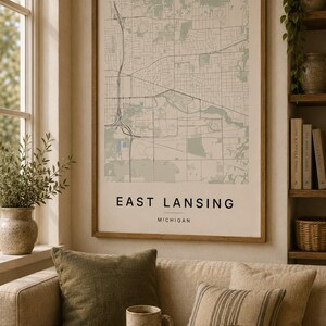 East Lansing map wall art — Listing image 07 — gallerywall