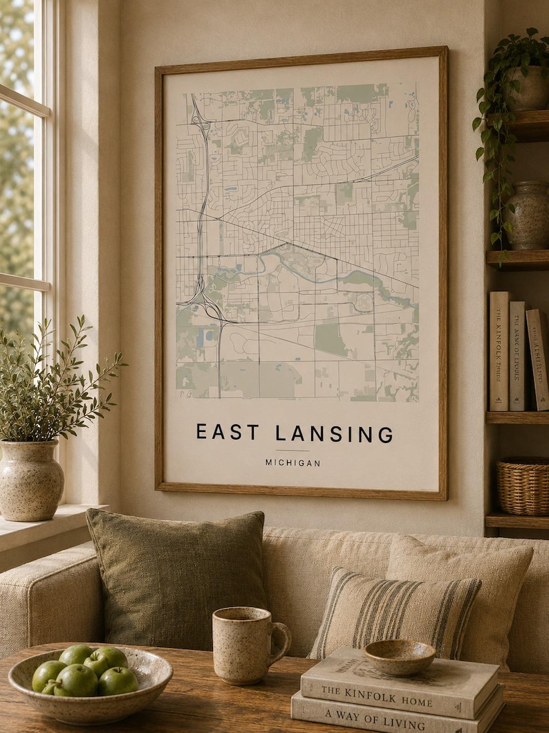 East Lansing map wall art — Listing image 07 — gallerywall
