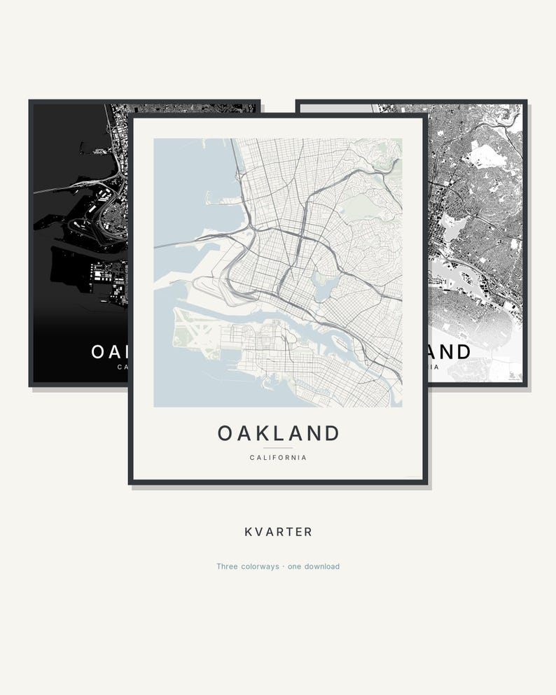 Oakland map wall art — Listing image 01 — hero