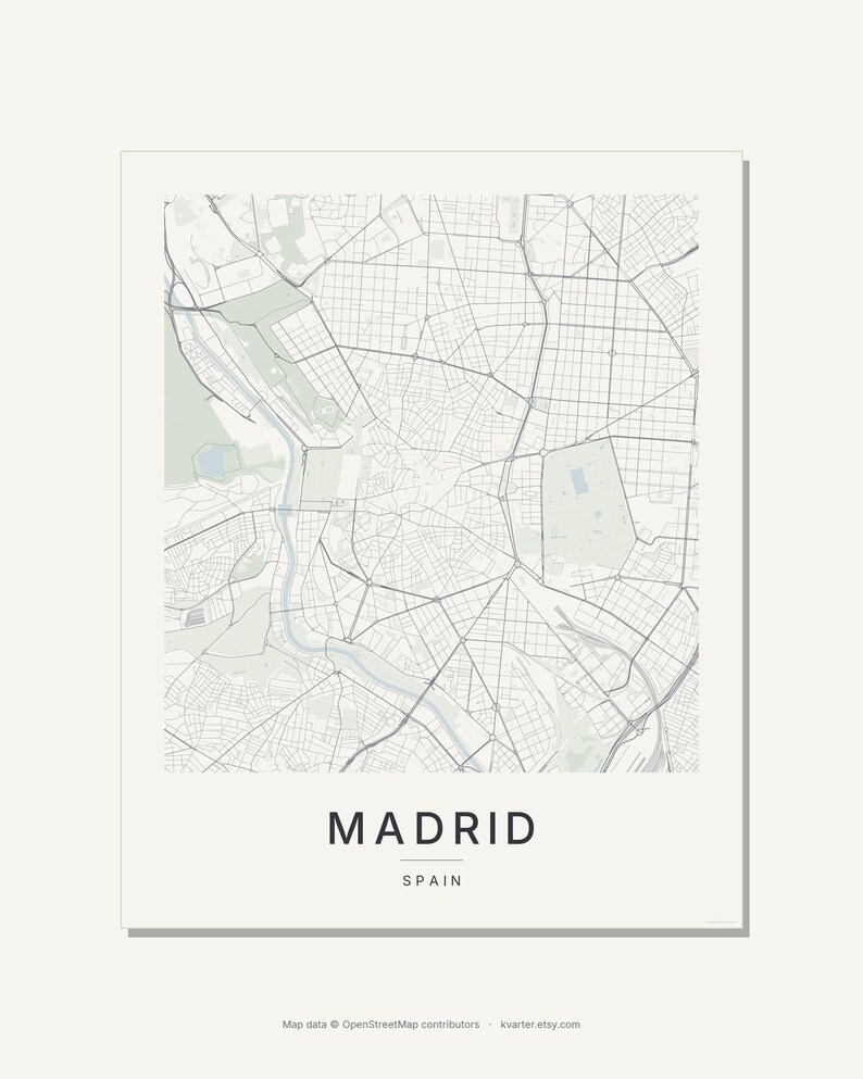 Madrid map wall art — Listing image 03 — flat