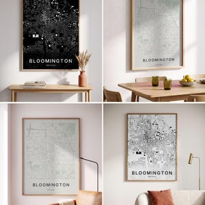 Bloomington map wall art — Listing image 02 — colorways