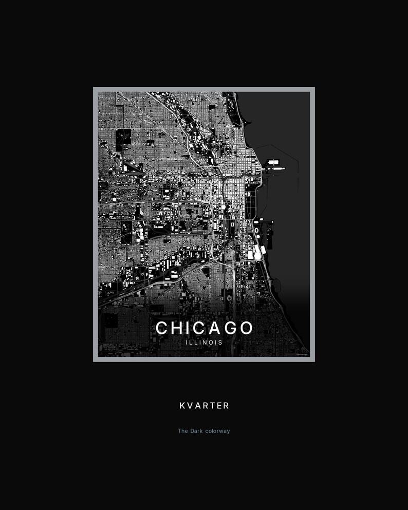 Chicago map wall art — Listing image 08 — hero dark