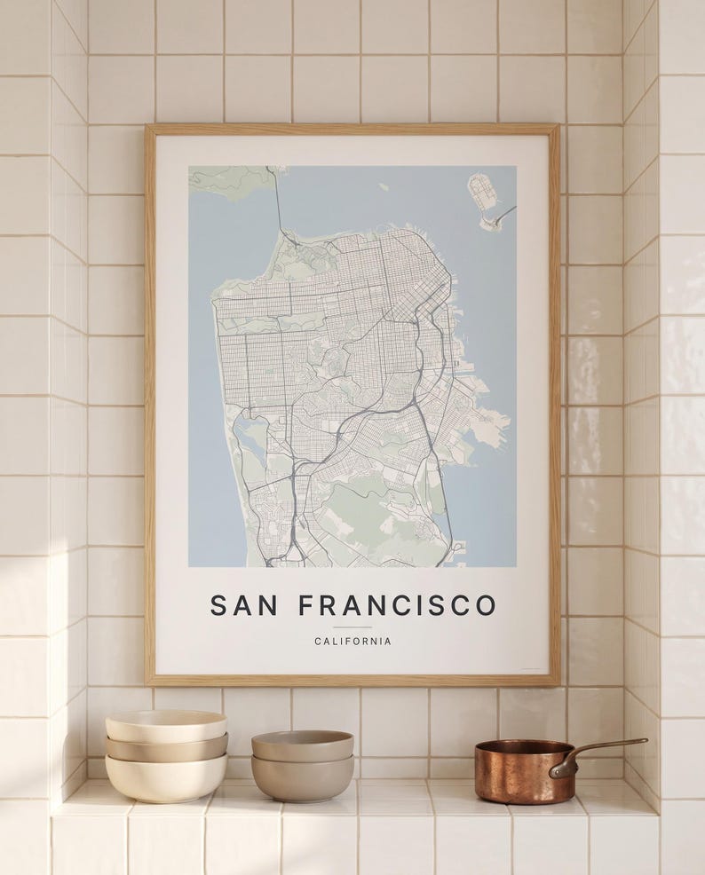 San Francisco map wall art — Listing image 03 — flat