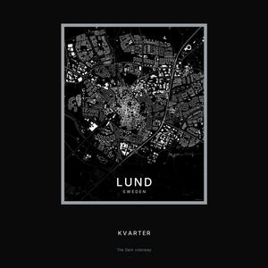 Lund Map Print, City Poster Wall Art, Printable Digital Download, Minimalist Scandinavian City Map, Housewarming Gift image 7