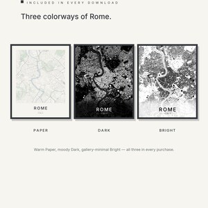 Rome map wall art — Listing image 02 — colorways
