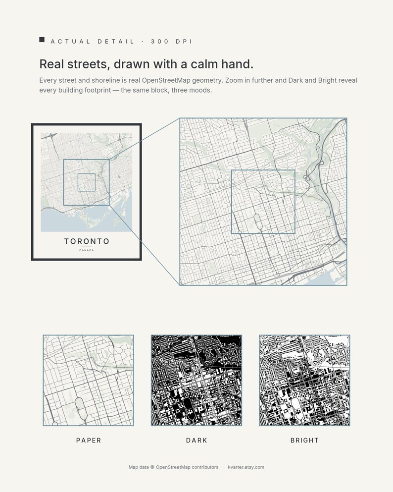 Toronto map wall art — Listing image 04 — detail