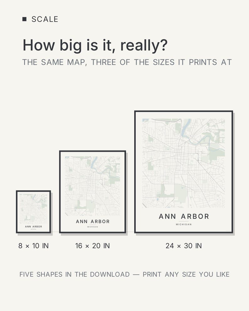 Ann Arbor map wall art — Listing image 08 — hero dark