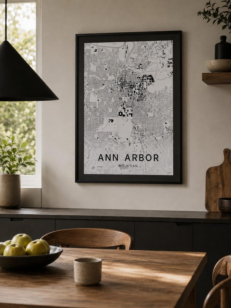 Ann Arbor map wall art — Listing image 05 — whatyouget