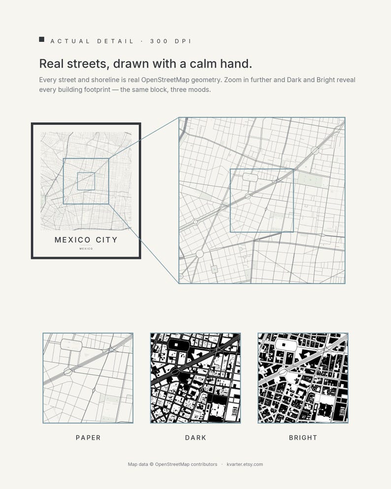 Mexico City map wall art — Listing image 05 — whatyouget
