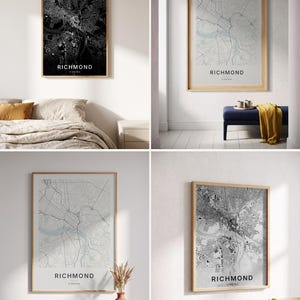 Richmond map wall art — Listing image 02 — colorways
