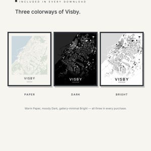 Visby Map Print, Wall Art, Printable, Digital Download, Minimalist City Map, Scandi Poster, Housewarming Gift image 2
