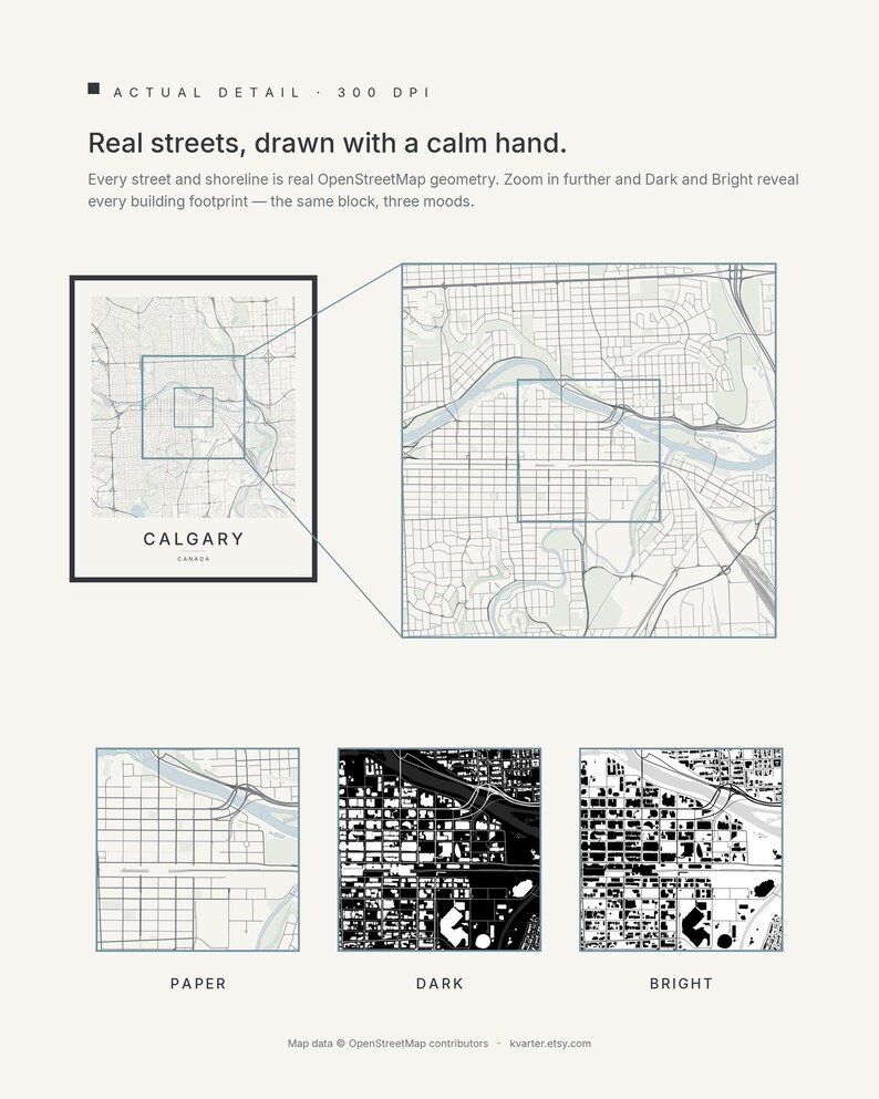 Calgary map wall art — Listing image 04 — detail