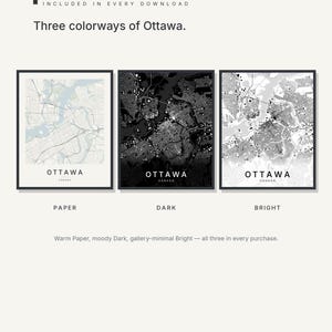 Ottawa map wall art — Listing image 02 — colorways
