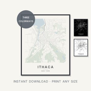 Ithaca map wall art — Listing image 01 — hero
