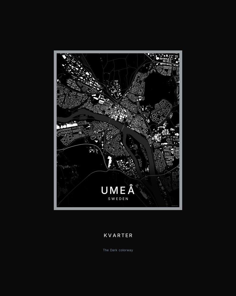 Umea Map Print, Umea Poster, Wall Art, Printable, Digital Download, Minimalist City Map, Scandi (Umeå) image 8
