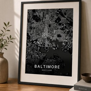 Baltimore map wall art — Photo of the poster in an interior