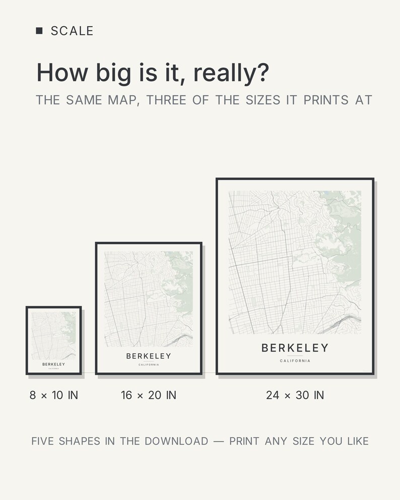 Berkeley map wall art — Listing image 03 — flat