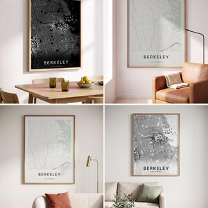 Berkeley map wall art — Listing image 02 — colorways