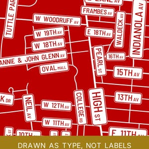 Columbus map wall art — Listing image 06 — platecraft