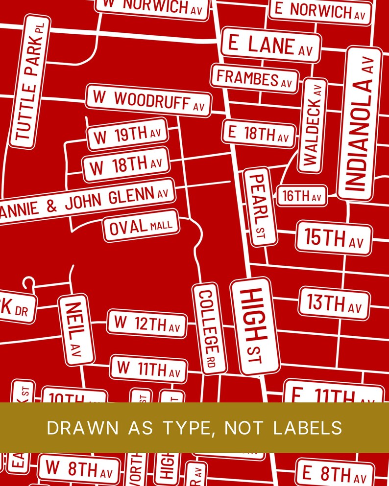 Columbus map wall art — Listing image 06 — platecraft
