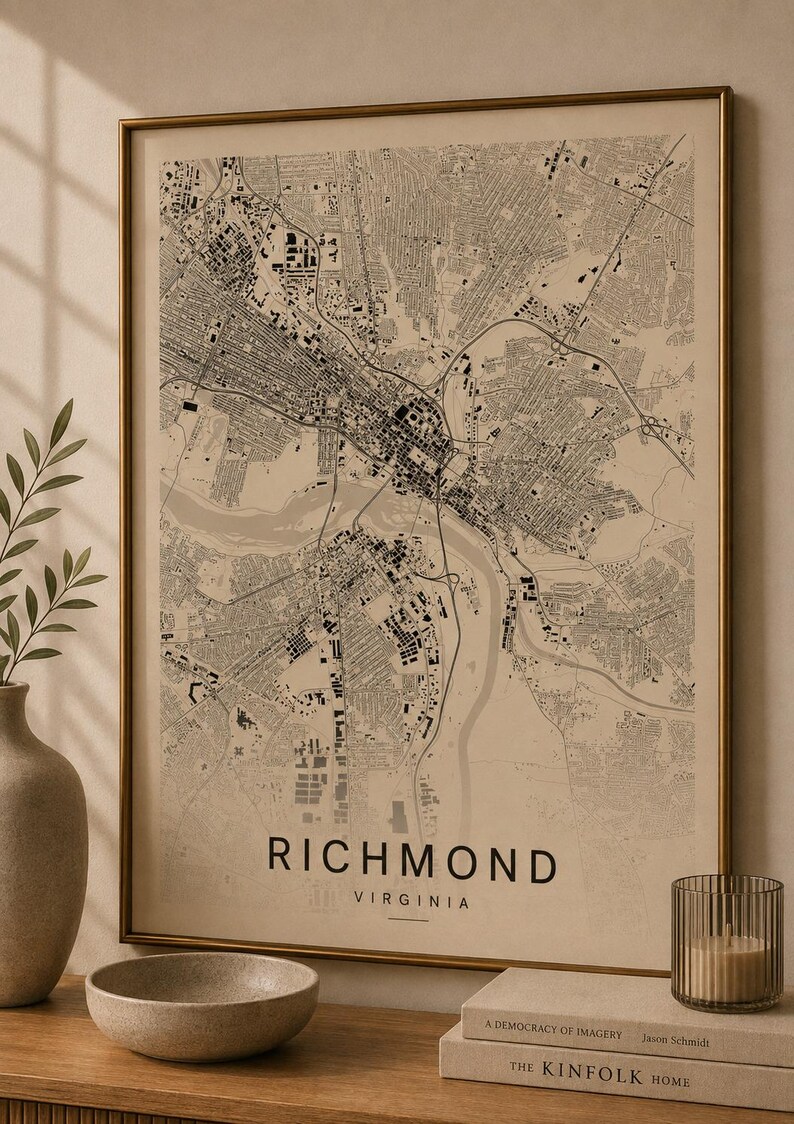 Richmond map wall art — Listing image 07 — gallerywall