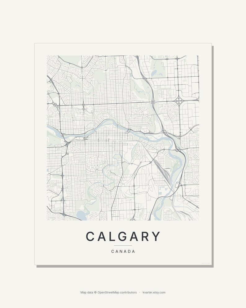 Calgary map wall art — Listing image 03 — flat