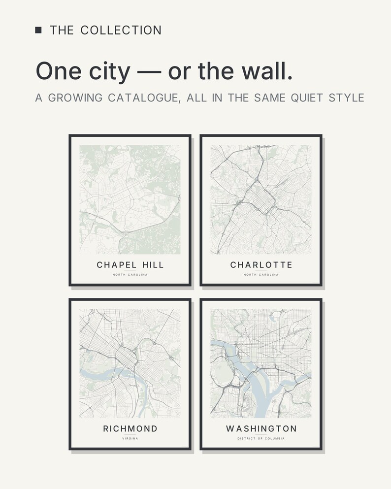 Chapel Hill map wall art — Listing image 03 — flat