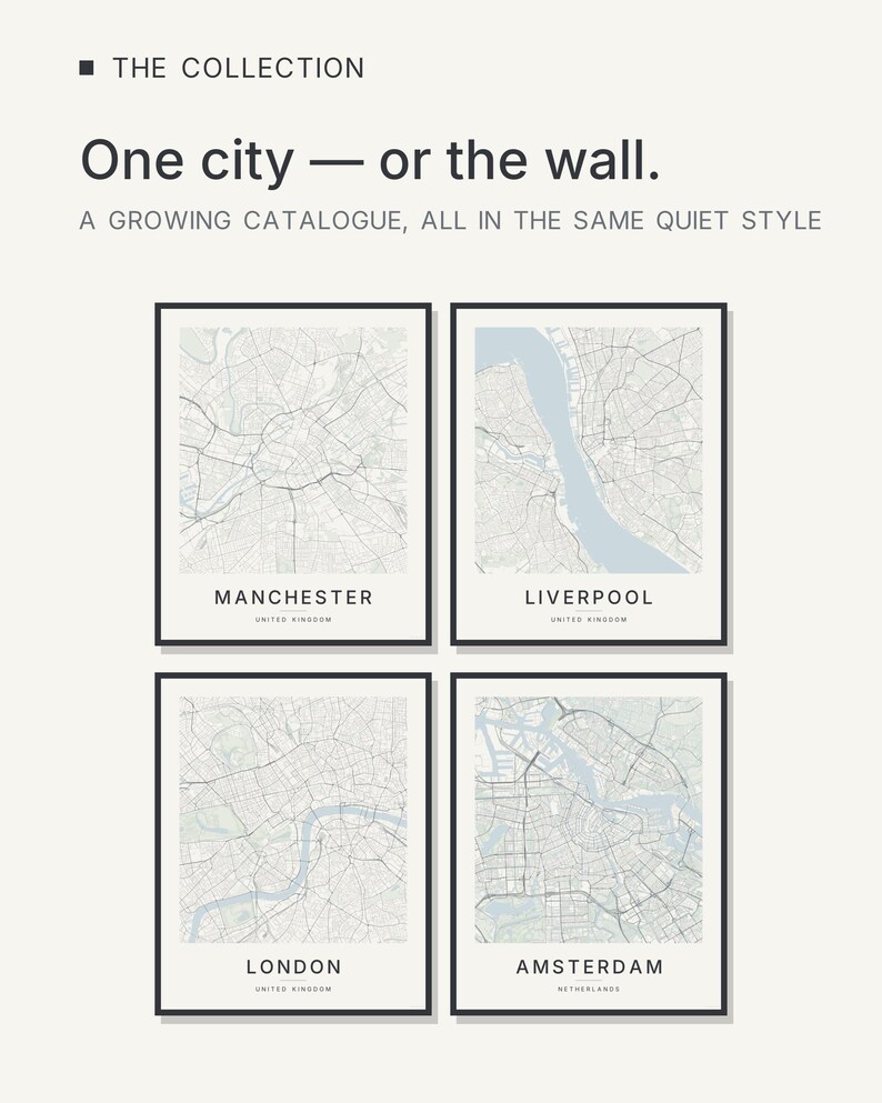 Manchester map wall art — Listing image 08 — hero dark