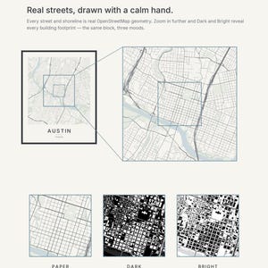 Austin map wall art — Listing image 04 — detail