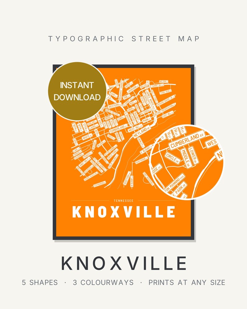 Knoxville map wall art — Listing image 01 — hero